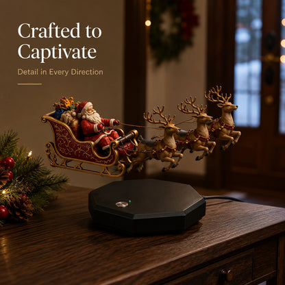 🛷 Magnetic Levitating Santa Sleigh  – Floating Christmas Decor with Warm LED