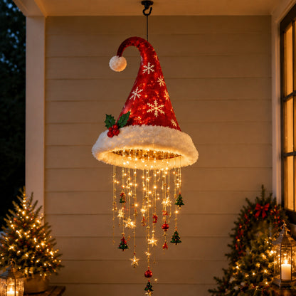 🎅 Santa Hat Pendant Lamp – Warm LED Hanging Christmas Porch Light 🎄