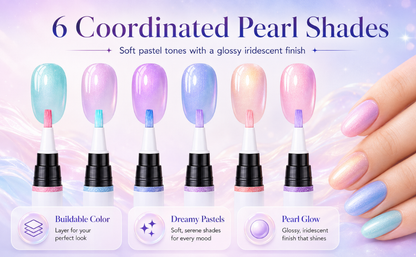 ✨6 Colors Shimmer Pearl Gel Nail Polish Set