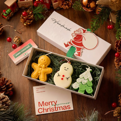 🎄 Handmade Christmas Scented Candle Gift Set | Adorable Christmas-themed candles—a perfect, ready-to-gift holiday treat.