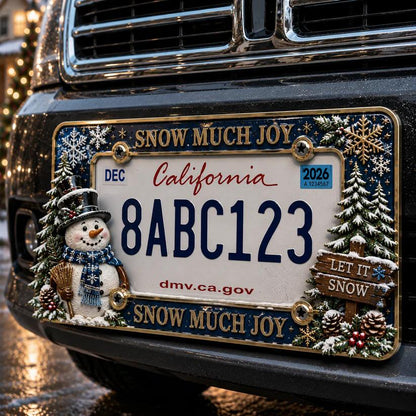 🎄 3D Christmas License Plate Frame – Holiday Car Accessory
