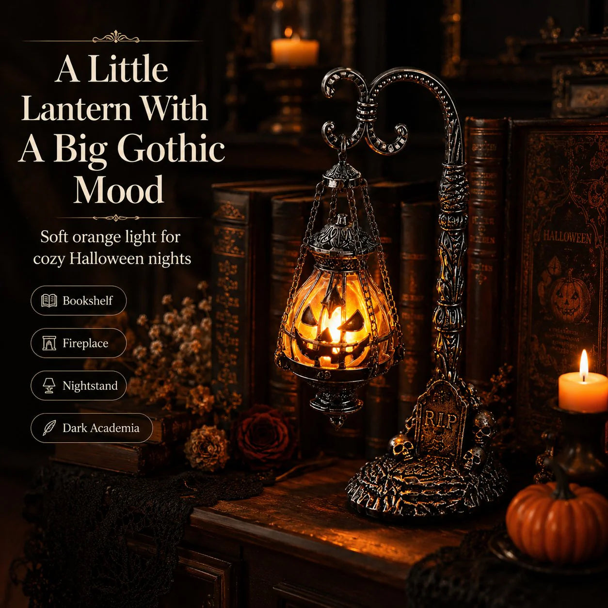 🎃Gothic Pumpkin Lantern – Victorian Halloween Decor🦇