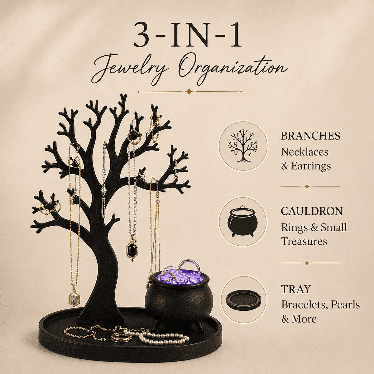 🔥Last Day 50% OFF - 💍✨Illuminated Jewelry Tree Organizer
