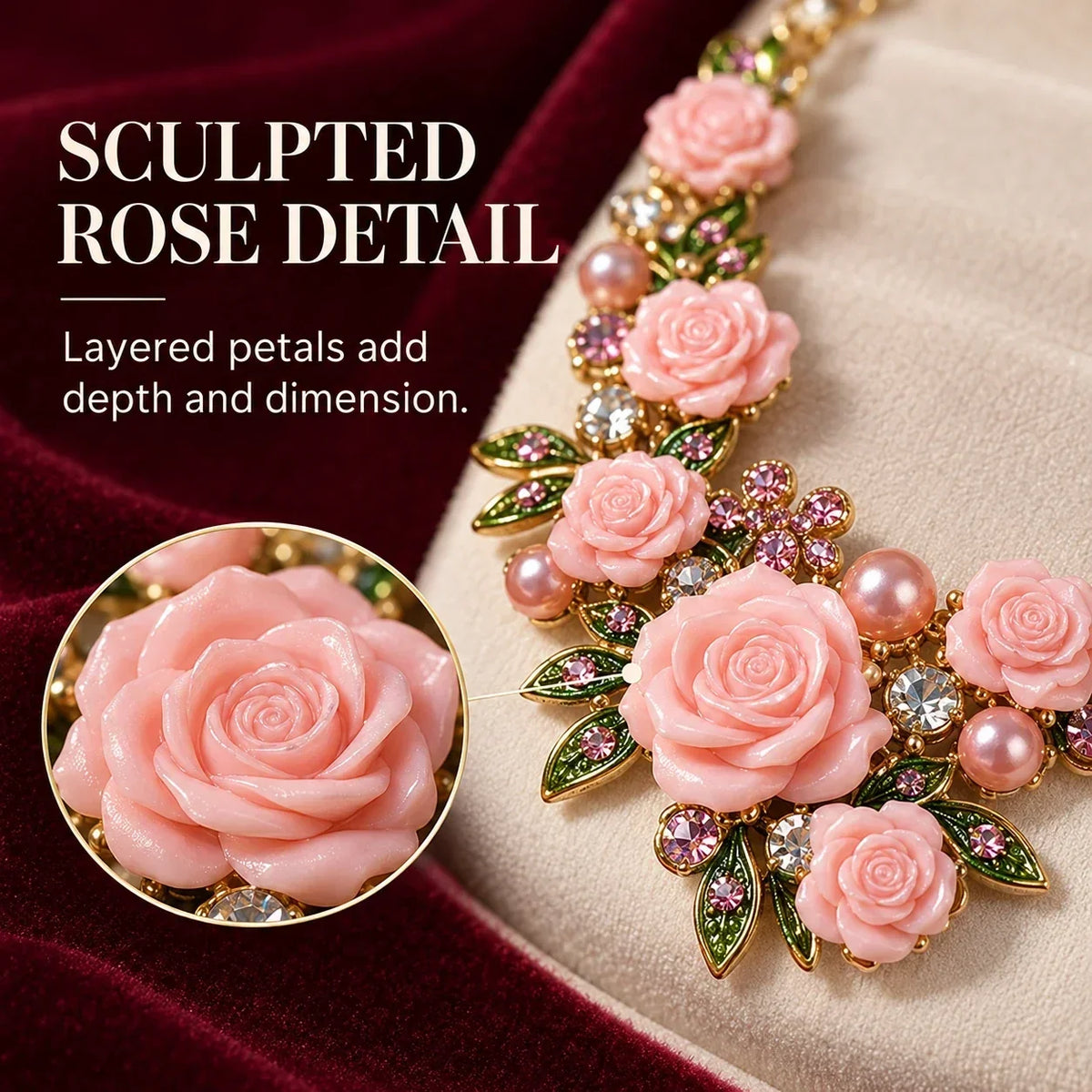 🌹Vintage Rose Garden Pearl & Crystal Jewelry Collection