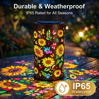 🌻 Solar Sunflower Projection Lantern