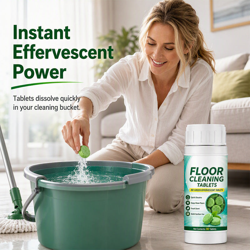 💧🧹 Floor Cleaning Effervescent Tablets – Just Drop, Dissolve & Mop! 80 Pcs for Tile, Wood & Marble