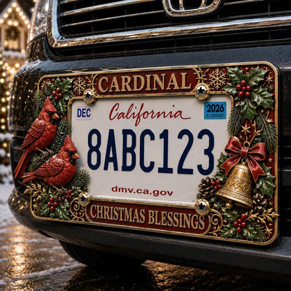 🎄 3D Christmas License Plate Frame – Holiday Car Accessory