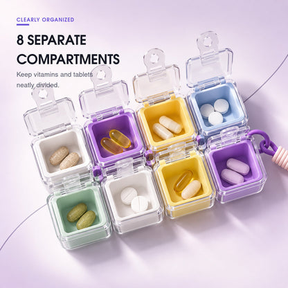 💊8-Compartment Rotating Cube Pill Organizer