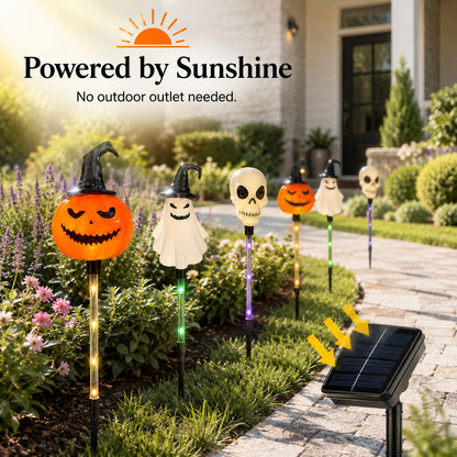 🎃 Light Up the Night: Solar Halloween Path Lights – 3 Spooky Styles! 👻💀