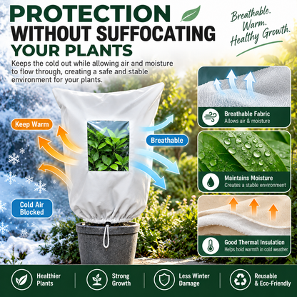 🌿 WINTER GARDEN ESSENTIAL（2PCS） | Plant Frost Protection Cover – Breathable Reusable Cover for Shrubs, Pots & Young Trees