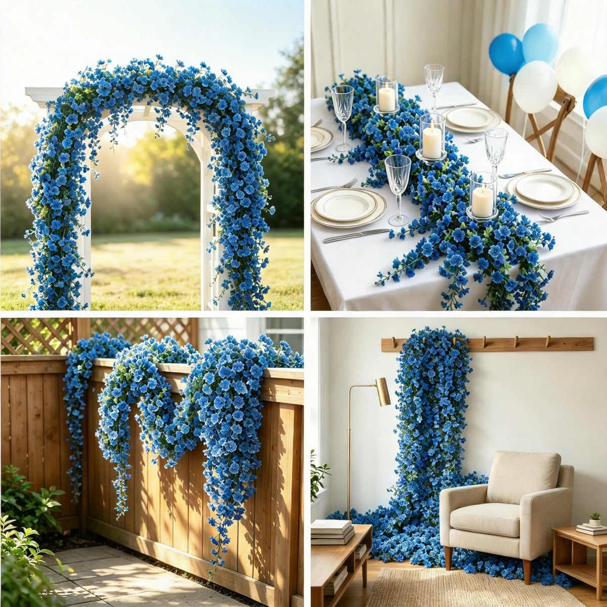 💐 Versatile Artificial Violet Vines – Reusable Garlands Suitable for All Decorations and Holidays 🌸 🎄