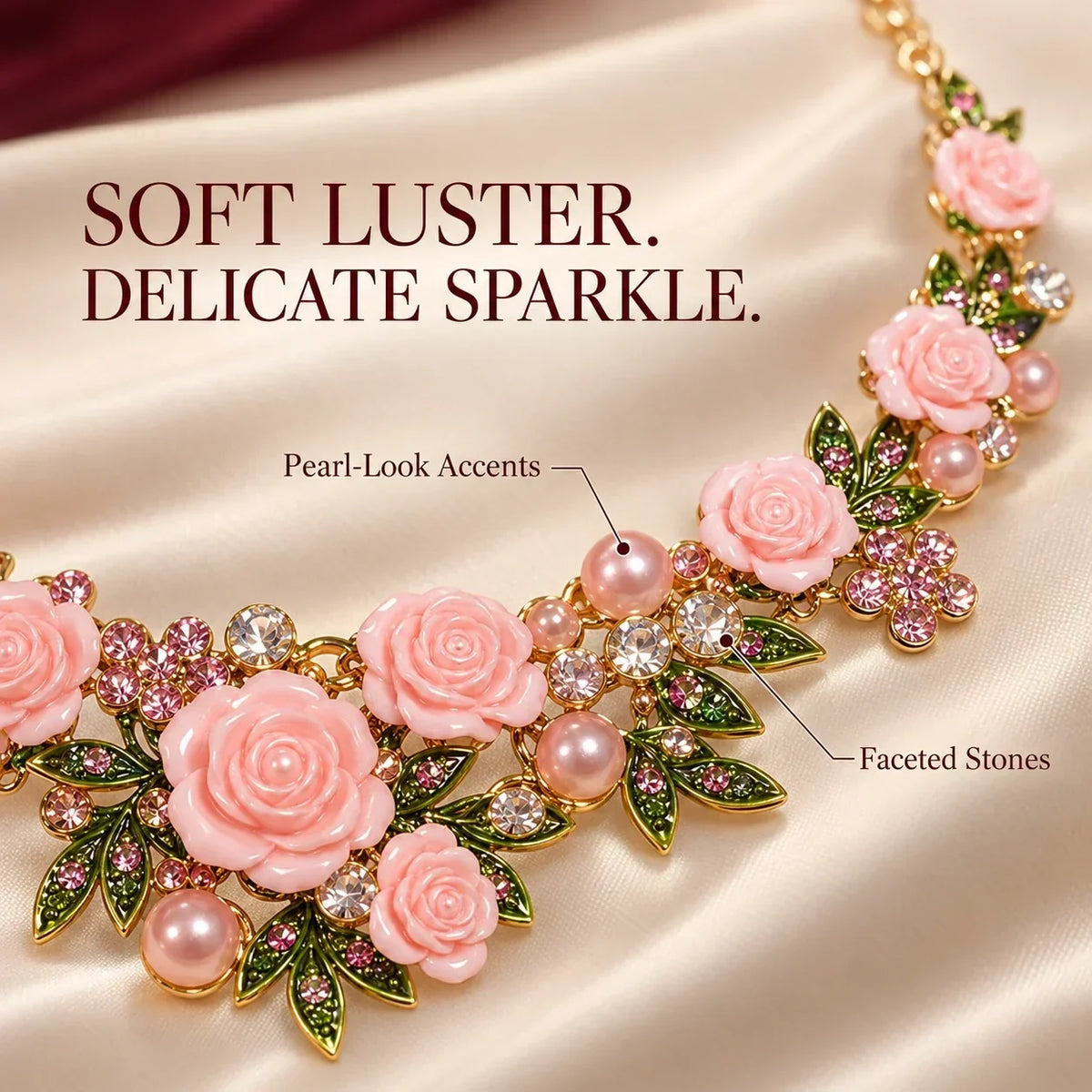 🌹Vintage Rose Garden Pearl & Crystal Jewelry Collection