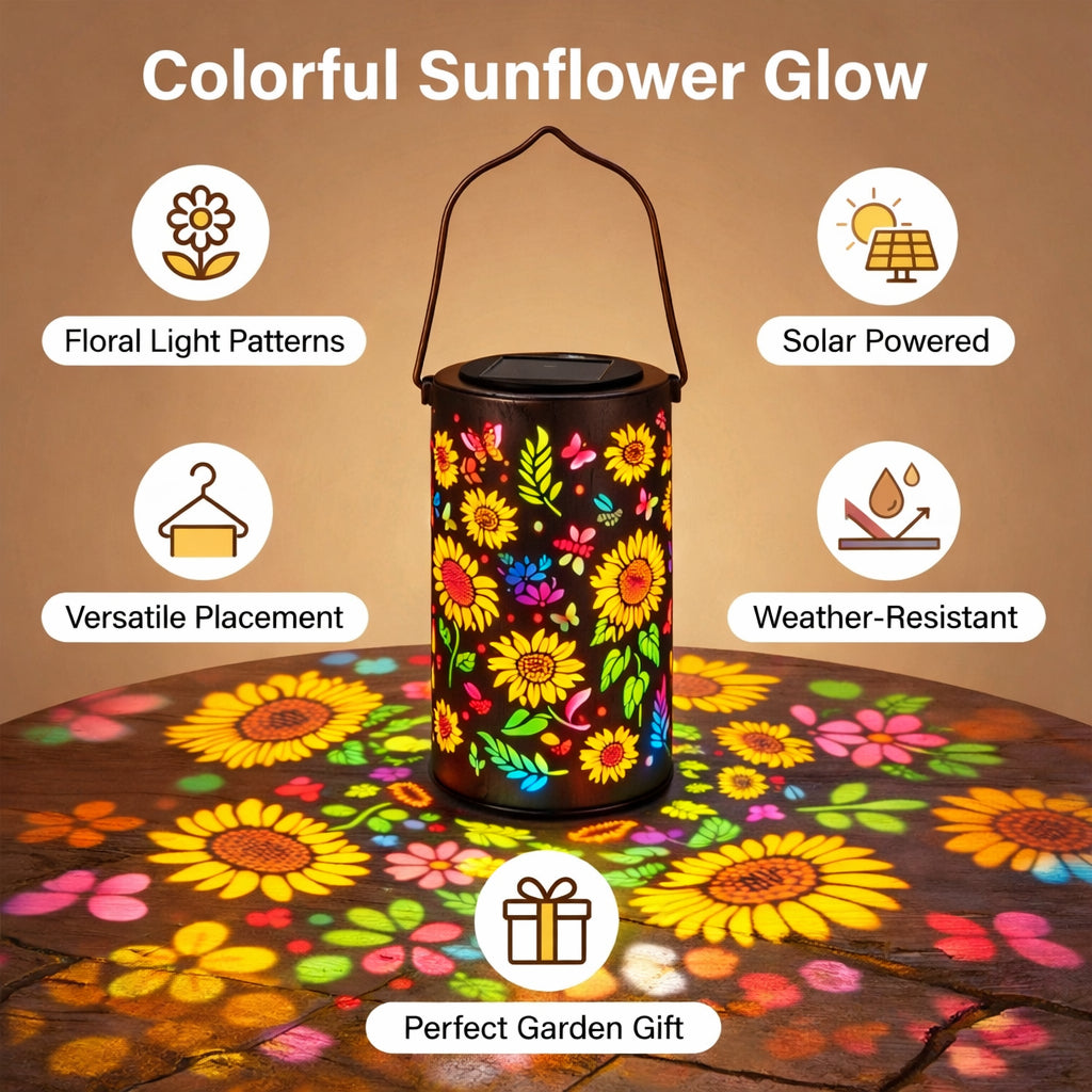 🌻 Solar Sunflower Projection Lantern