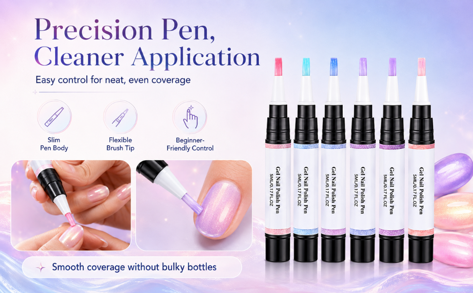 ✨6 Colors Shimmer Pearl Gel Nail Polish Set
