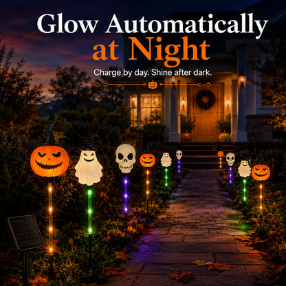 🎃 Light Up the Night: Solar Halloween Path Lights – 3 Spooky Styles! 👻💀