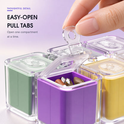 💊8-Compartment Rotating Cube Pill Organizer