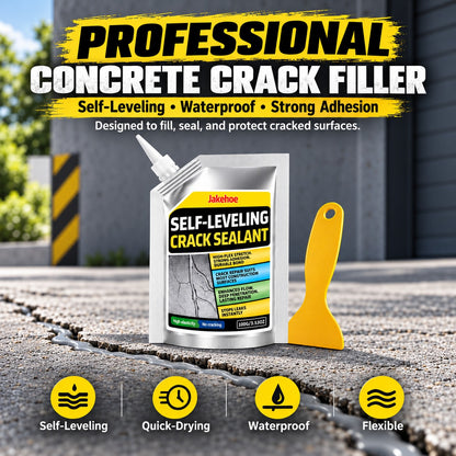 🛠️ Self-Leveling Concrete Crack Sealant, Waterproof Flexible Crack Filler for Driveway Sidewalk Garage Floor, All Weather Outdoor Concrete Crack Repair