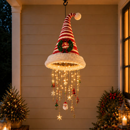 🎅 Santa Hat Pendant Lamp – Warm LED Hanging Christmas Porch Light 🎄