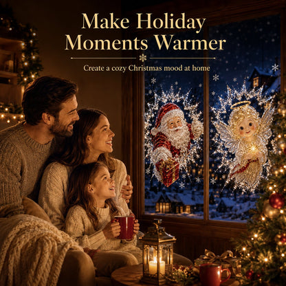 ✨🎄Crystal Christmas Break-In Window Decal — 3D Shattered-Glass Holiday Window Decoration