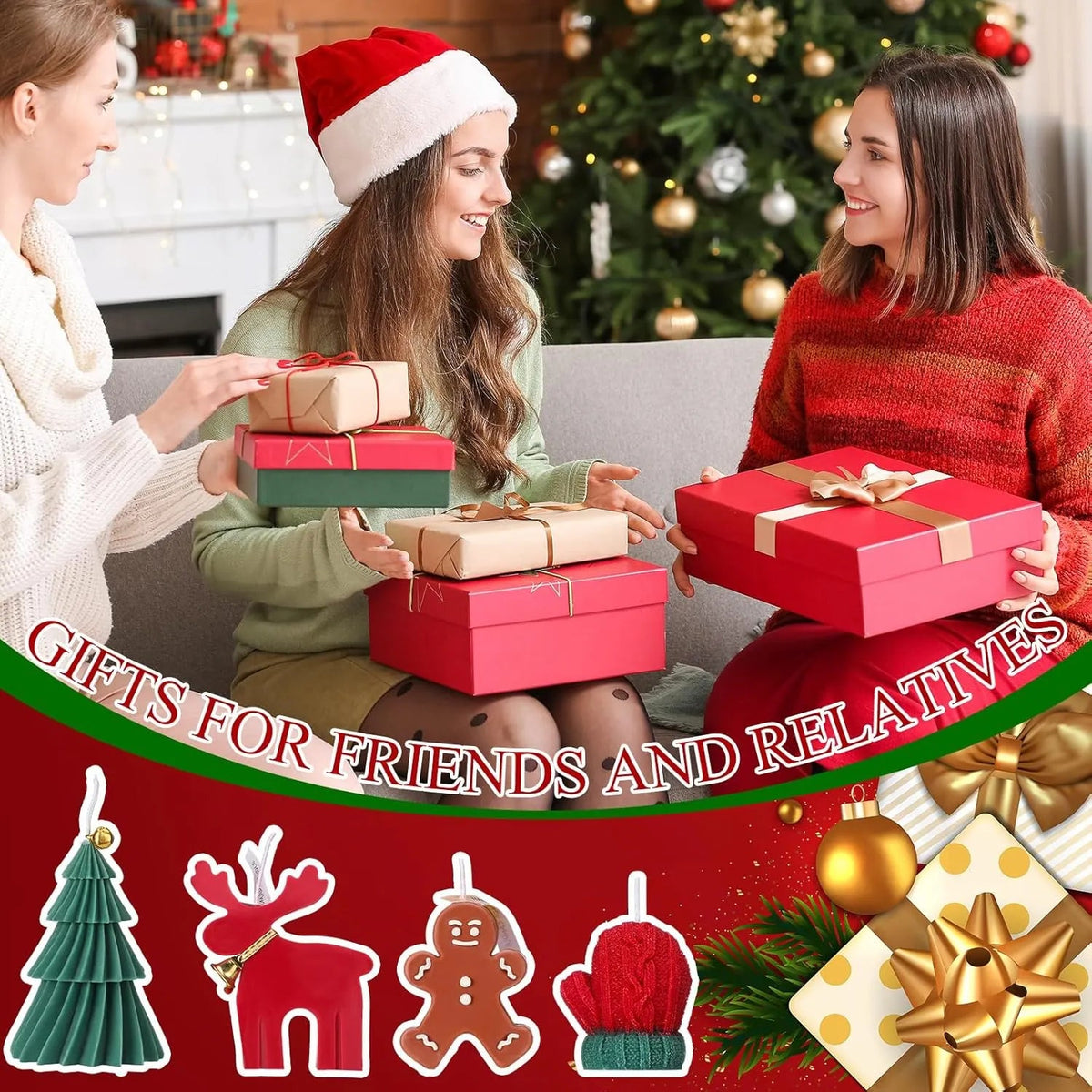 🎄 Handmade Christmas Scented Candle Gift Set | Adorable Christmas-themed candles—a perfect, ready-to-gift holiday treat.
