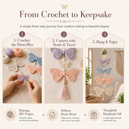 🧵 DIY Crochet Mobile Kit – Relaxing Handmade Craft with 6 Themes for Home Decor