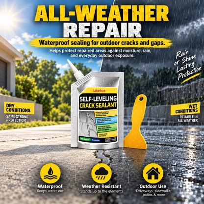 🛠️ Self-Leveling Concrete Crack Sealant, Waterproof Flexible Crack Filler for Driveway Sidewalk Garage Floor, All Weather Outdoor Concrete Crack Repair