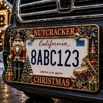 🎄 3D Christmas License Plate Frame – Holiday Car Accessory