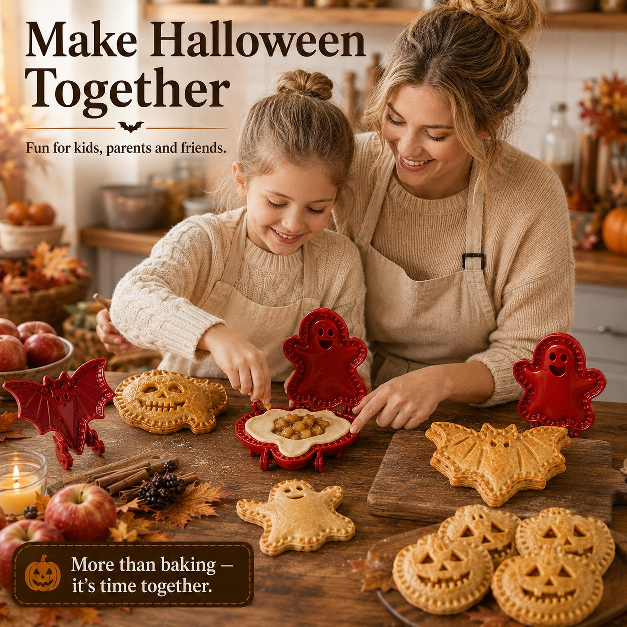 🎃Halloween Pie Mold – 8 Spooky Designs, Reusable Baking Tool for Mini Pies, Turnovers & Hand Pies