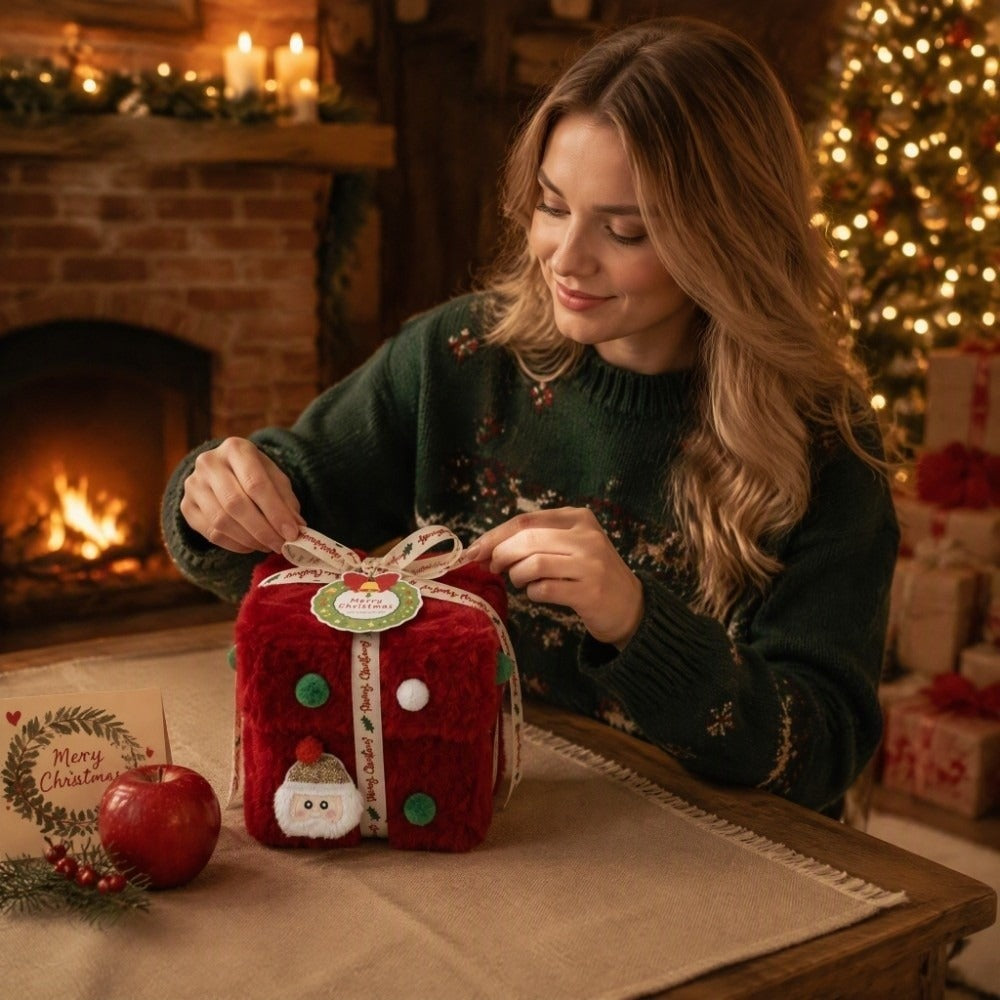 ✨ Christmas Plush Decorative Present Box for Small Gifts