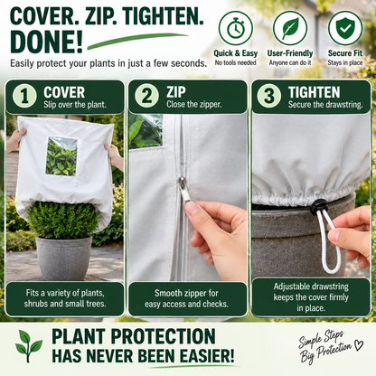 🌿 WINTER GARDEN ESSENTIAL（2PCS） | Plant Frost Protection Cover – Breathable Reusable Cover for Shrubs, Pots & Young Trees