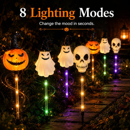 🎃 Light Up the Night: Solar Halloween Path Lights – 3 Spooky Styles! 👻💀