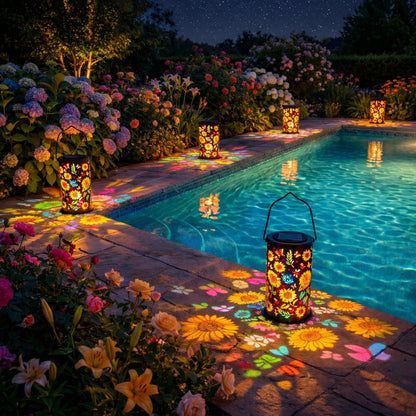 🌻 Solar Sunflower Projection Lantern