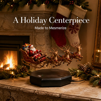 🛷 Magnetic Levitating Santa Sleigh  – Floating Christmas Decor with Warm LED