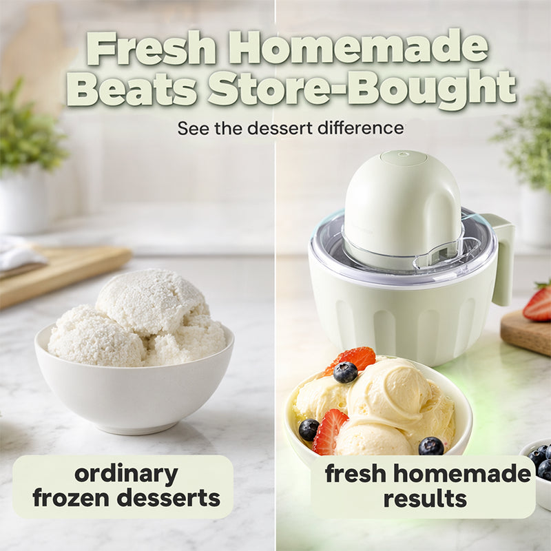 🍦 Automatic Ice Cream Maker – 500ml Homemade Frozen Dessert Machine, USB Rechargeable & Easy-Clean, Perfect for Families