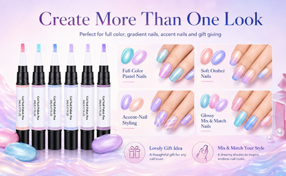 ✨6 Colors Shimmer Pearl Gel Nail Polish Set