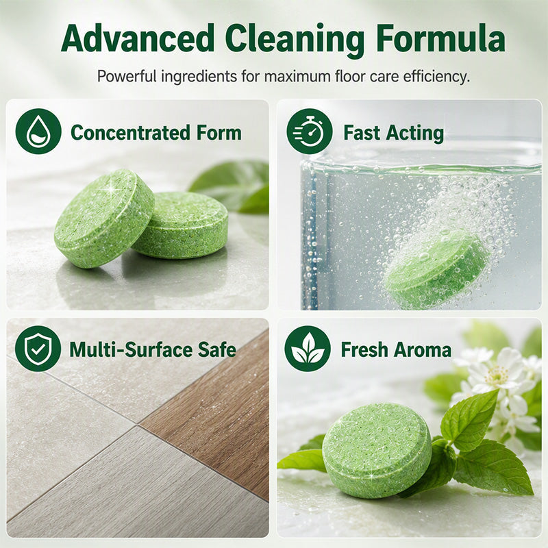 💧🧹 Floor Cleaning Effervescent Tablets – Just Drop, Dissolve & Mop! 80 Pcs for Tile, Wood & Marble