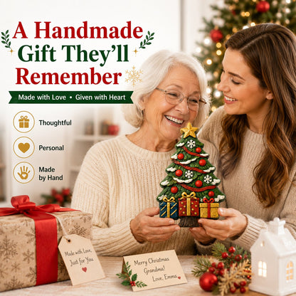 🎄 DIY Christmas Tree Mold Kit – Reusable Silicone Mold with Paints, Brushes & Palette, Complete Family Craft Set for Handmade Holiday Decor