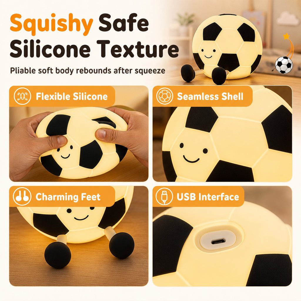 ⚽ Soccer Silicone Touch Night Light
