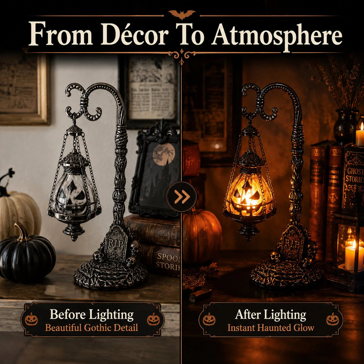 🎃Gothic Pumpkin Lantern – Victorian Halloween Decor🦇