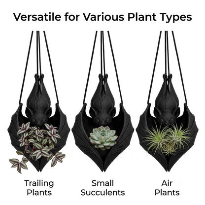 🦇 Hanging Bat Planter | Gothic Bat Succulent Pot