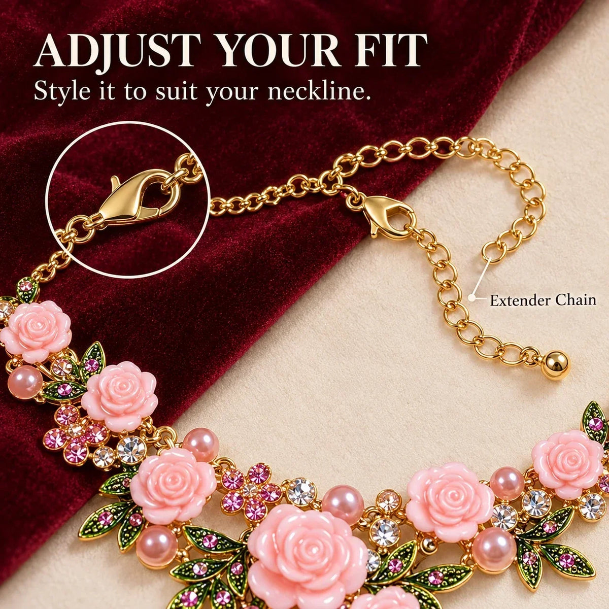 🌹Vintage Rose Garden Pearl & Crystal Jewelry Collection