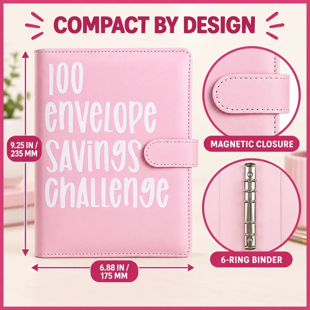 💰100-Day Money-Saving & Savings Logbook--$5,050 Savings Challenge Binder