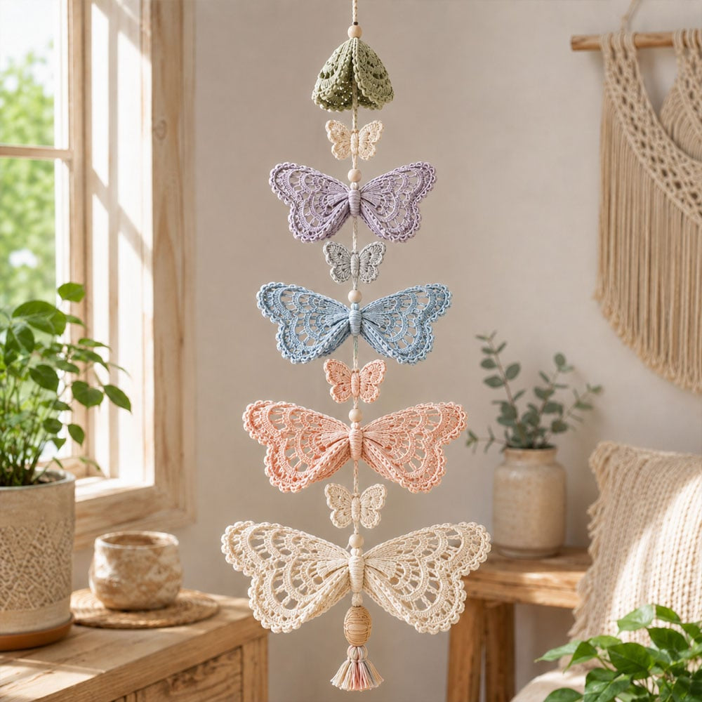 🧵 DIY Crochet Mobile Kit – Relaxing Handmade Craft with 6 Themes for Home Decor