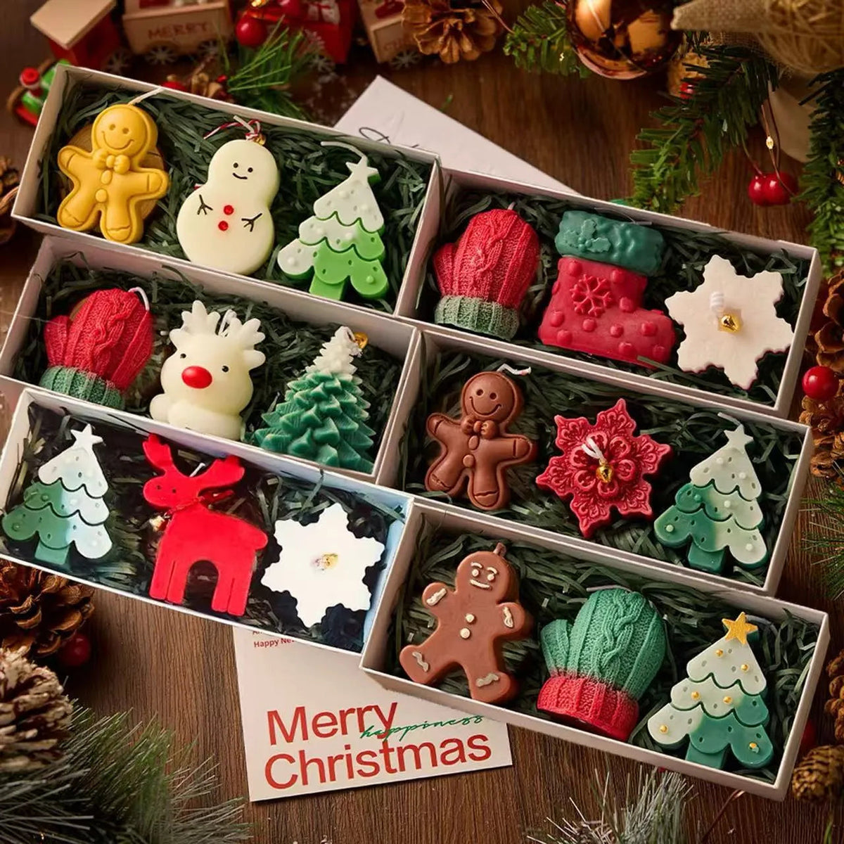 🎄 Handmade Christmas Scented Candle Gift Set | Adorable Christmas-themed candles—a perfect, ready-to-gift holiday treat.