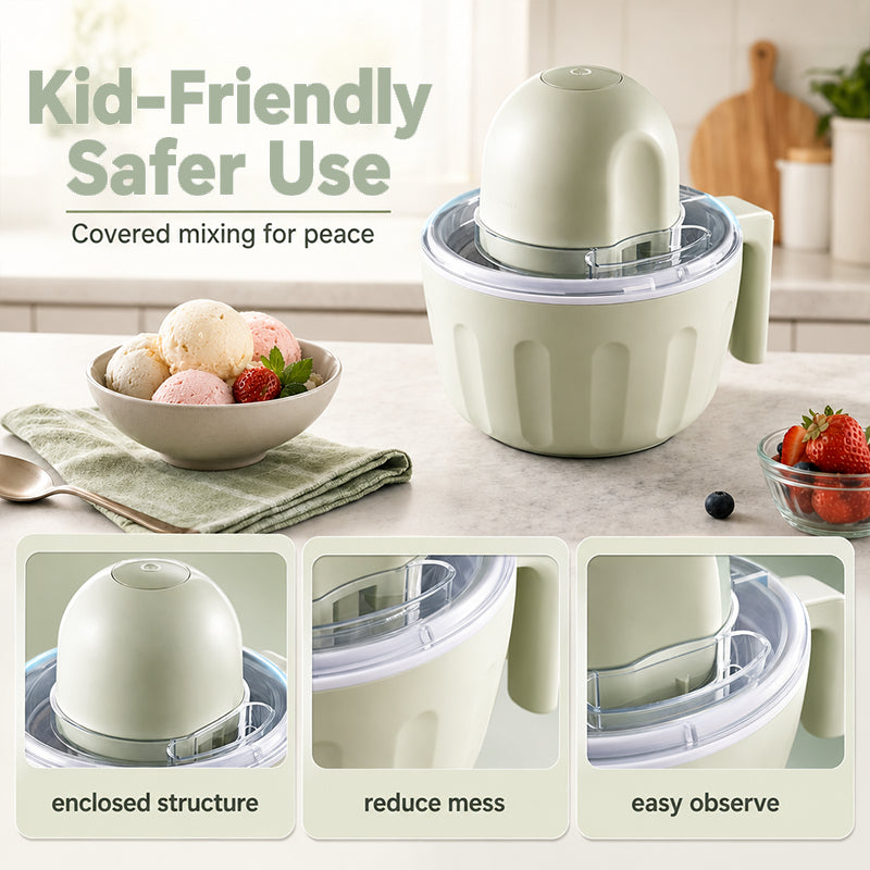 🍦 Automatic Ice Cream Maker – 500ml Homemade Frozen Dessert Machine, USB Rechargeable & Easy-Clean, Perfect for Families