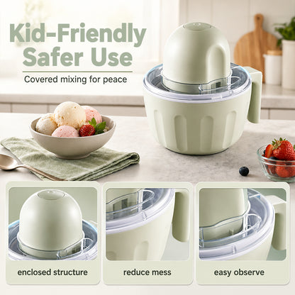 🍦 Automatic Ice Cream Maker – 500ml Homemade Frozen Dessert Machine, USB Rechargeable & Easy-Clean, Perfect for Families