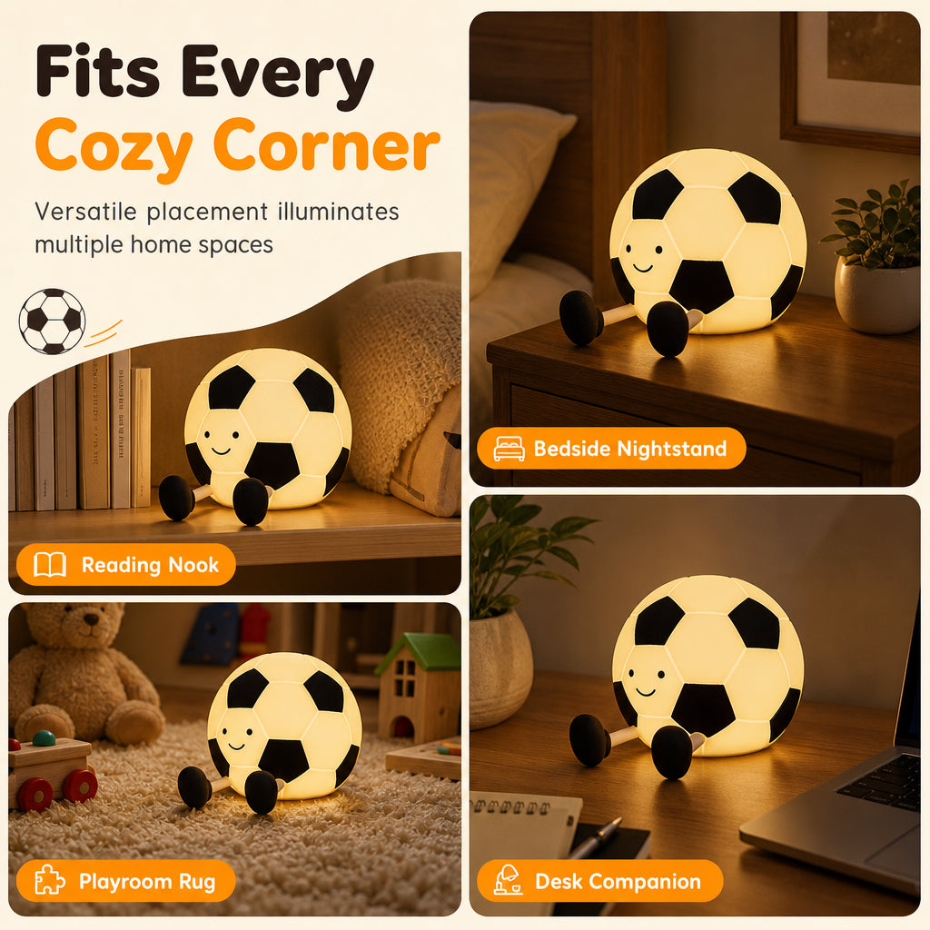 ⚽ Soccer Silicone Touch Night Light