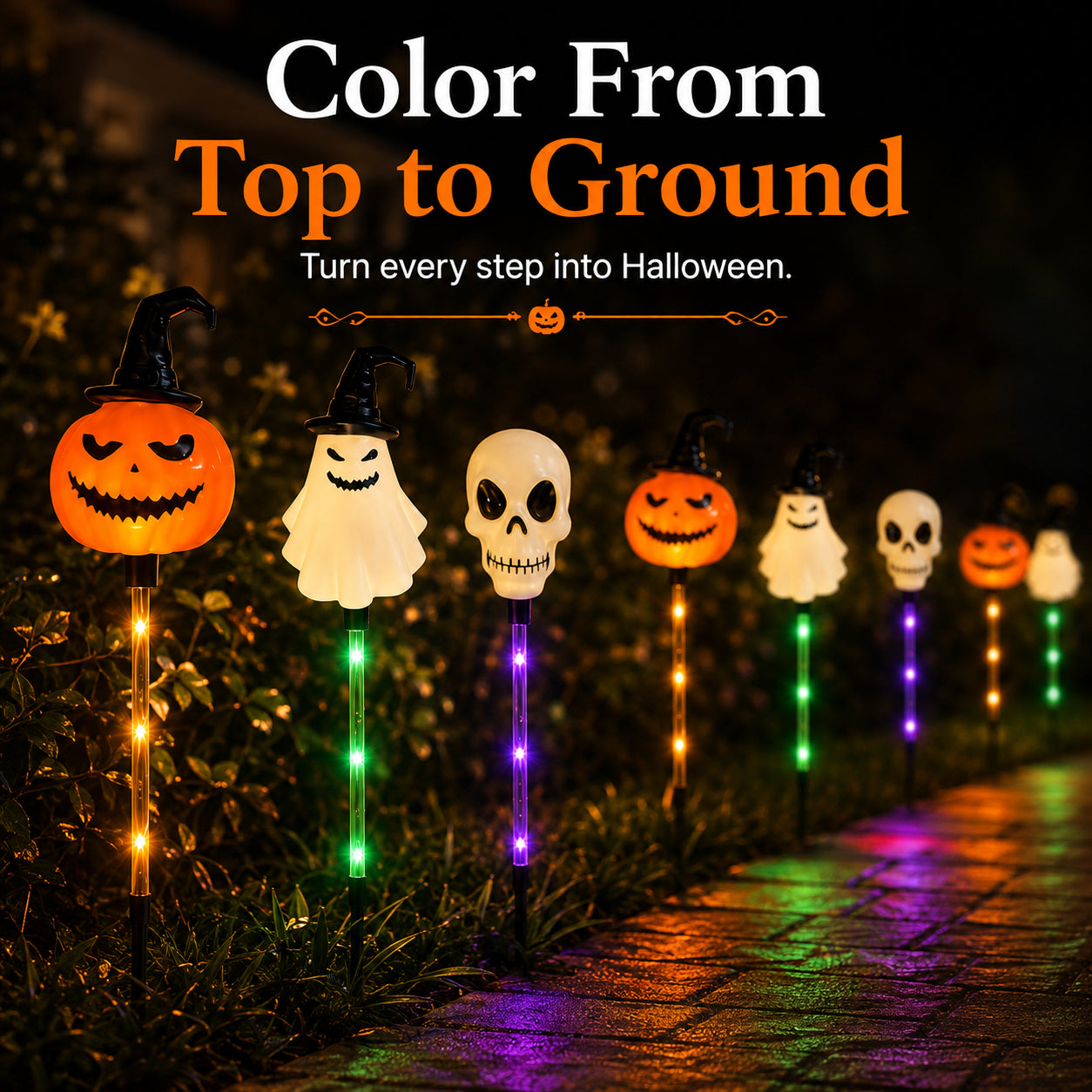 🎃 Light Up the Night: Solar Halloween Path Lights – 3 Spooky Styles! 👻💀