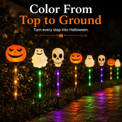 🎃 Light Up the Night: Solar Halloween Path Lights – 3 Spooky Styles! 👻💀
