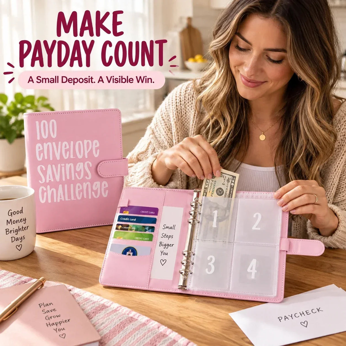 💰100-Day Money-Saving & Savings Logbook--$5,050 Savings Challenge Binder